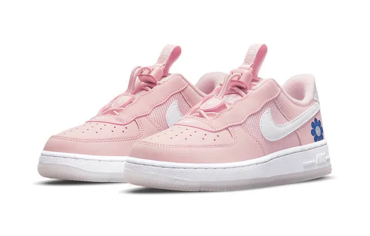 Детские кроссовки для скейтбординга с принтом Air Force 1 Toggle SE Nike, Pink Flower — фото 4
