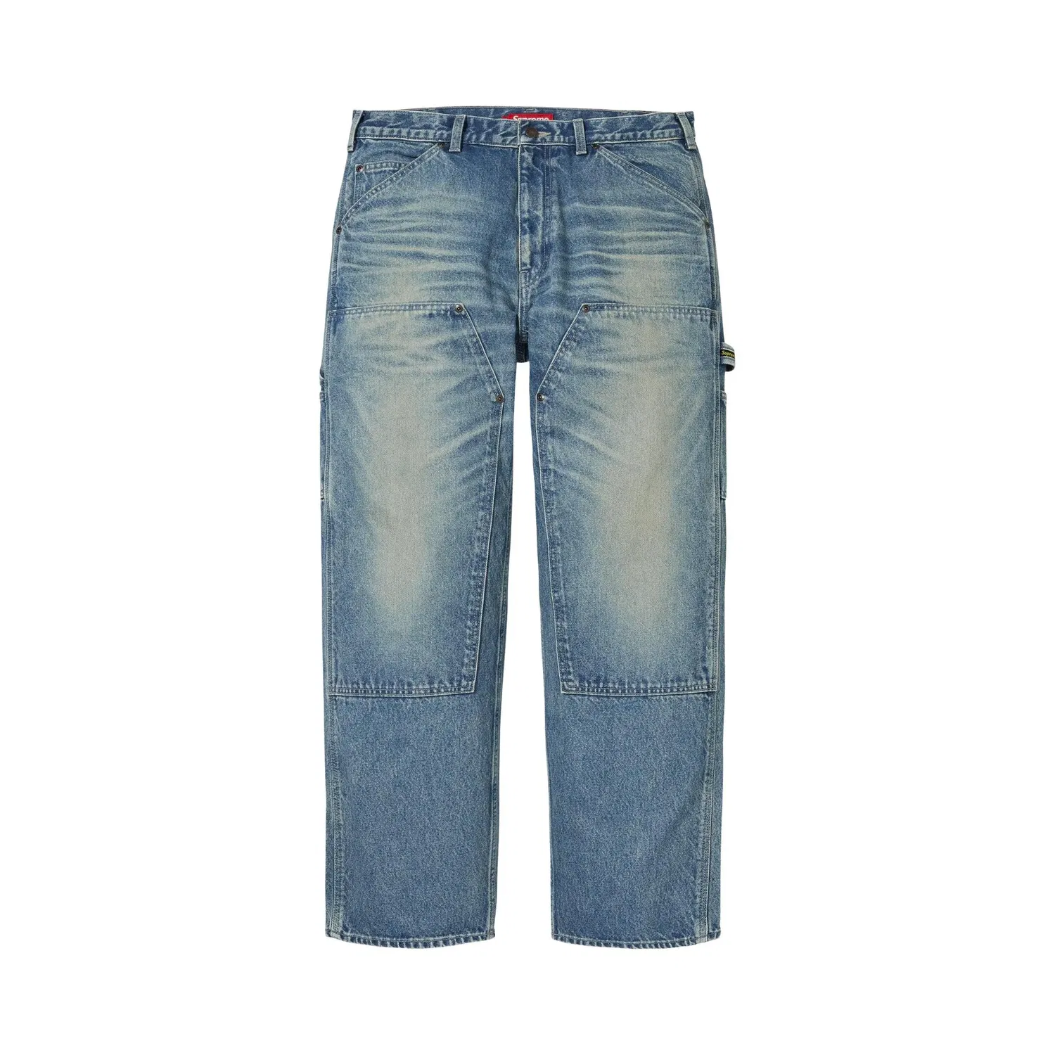 Брюки двойное колено Supreme Worn Double Knee Painter Pant, Denim