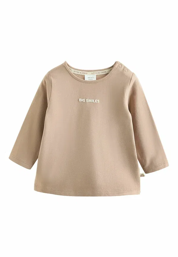Комплект из 3 футболок с длинным рукавом, джерси, Regular fit long sleeve baby t-shirts 3 pack, Next, neutral grey, серый — фото 2