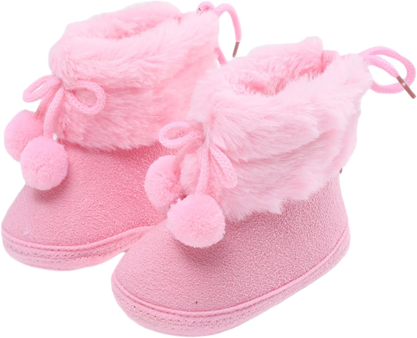 

Детские ботинки для девочек и мальчиков, нескользящие, зимние для новорожденных, теплые, на плоской подошве, повседневная обувь для прогулок для малышей YINNAGOO, A6-Pink