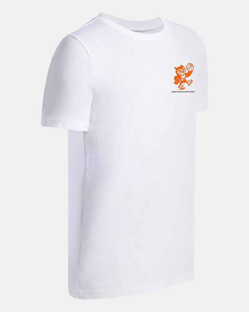 Футболка с коротким рукавом для мальчиков быстросохнущая Hoo Hoops UnderArmour, White/Steel — фото 3