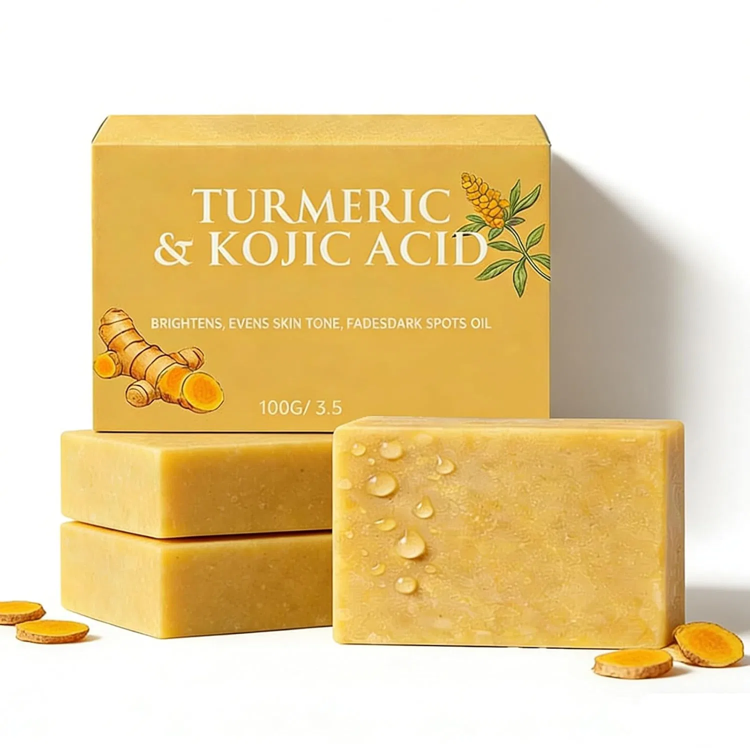Мыло твердое с куркумой Auriskin, набор 3 шт, 100 г, 3PC