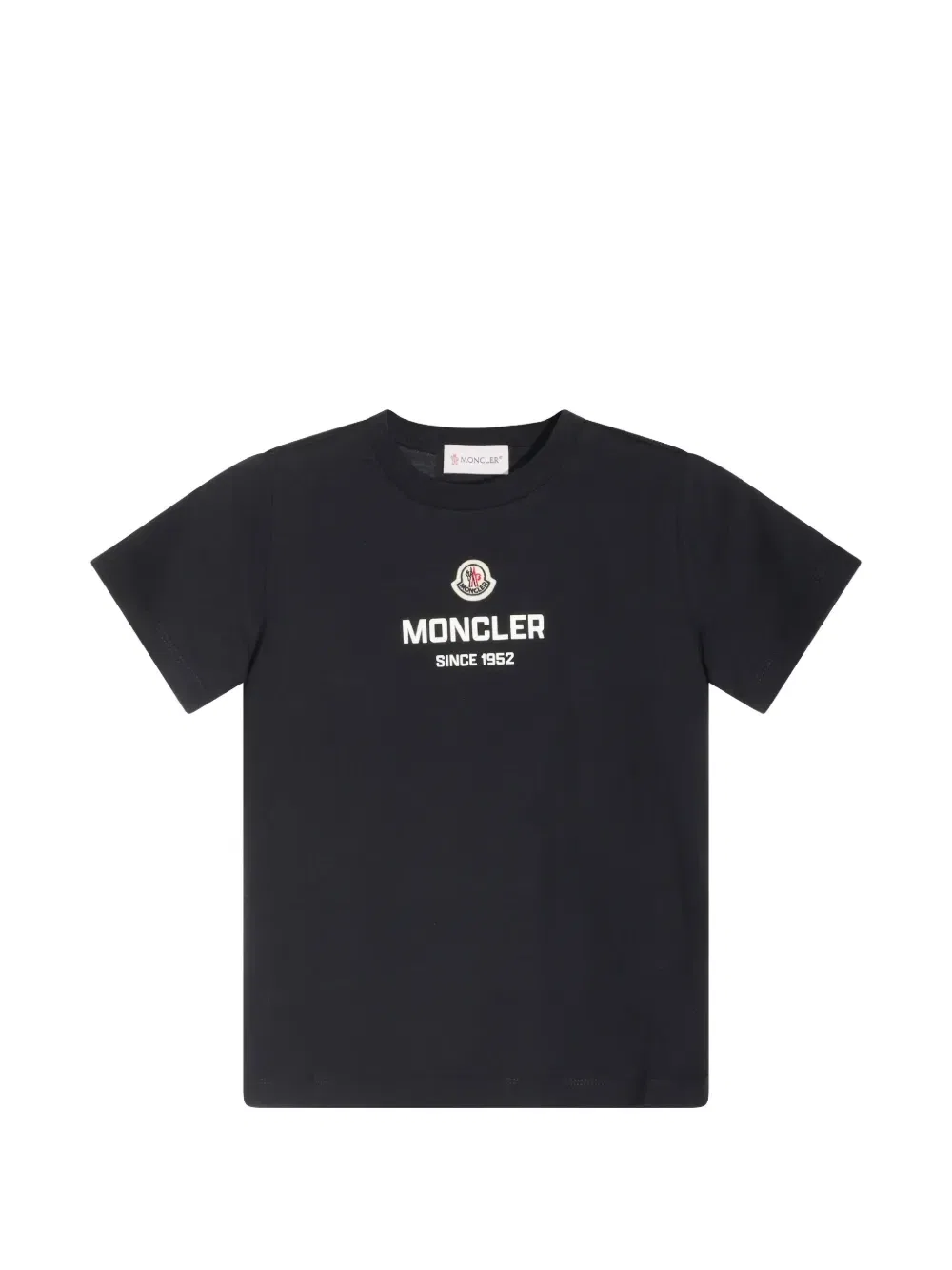 Футболка из хлопка с логотипом Moncler Enfant, черный