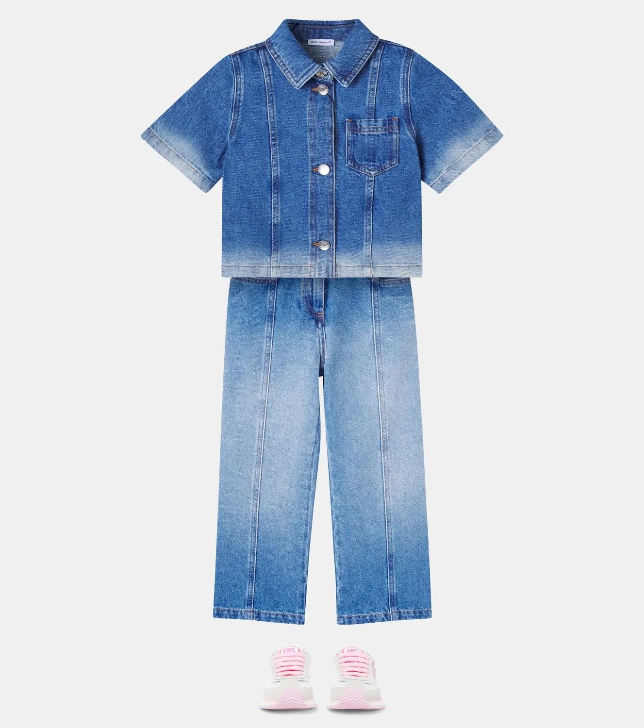 Джинсовая рубашка Dolce&Gabbana Kids, синий — фото 2