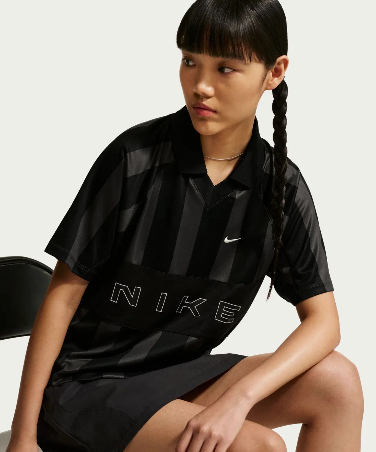 Женский джерси-топ с принтом NIKE, Бежевый — фото 2