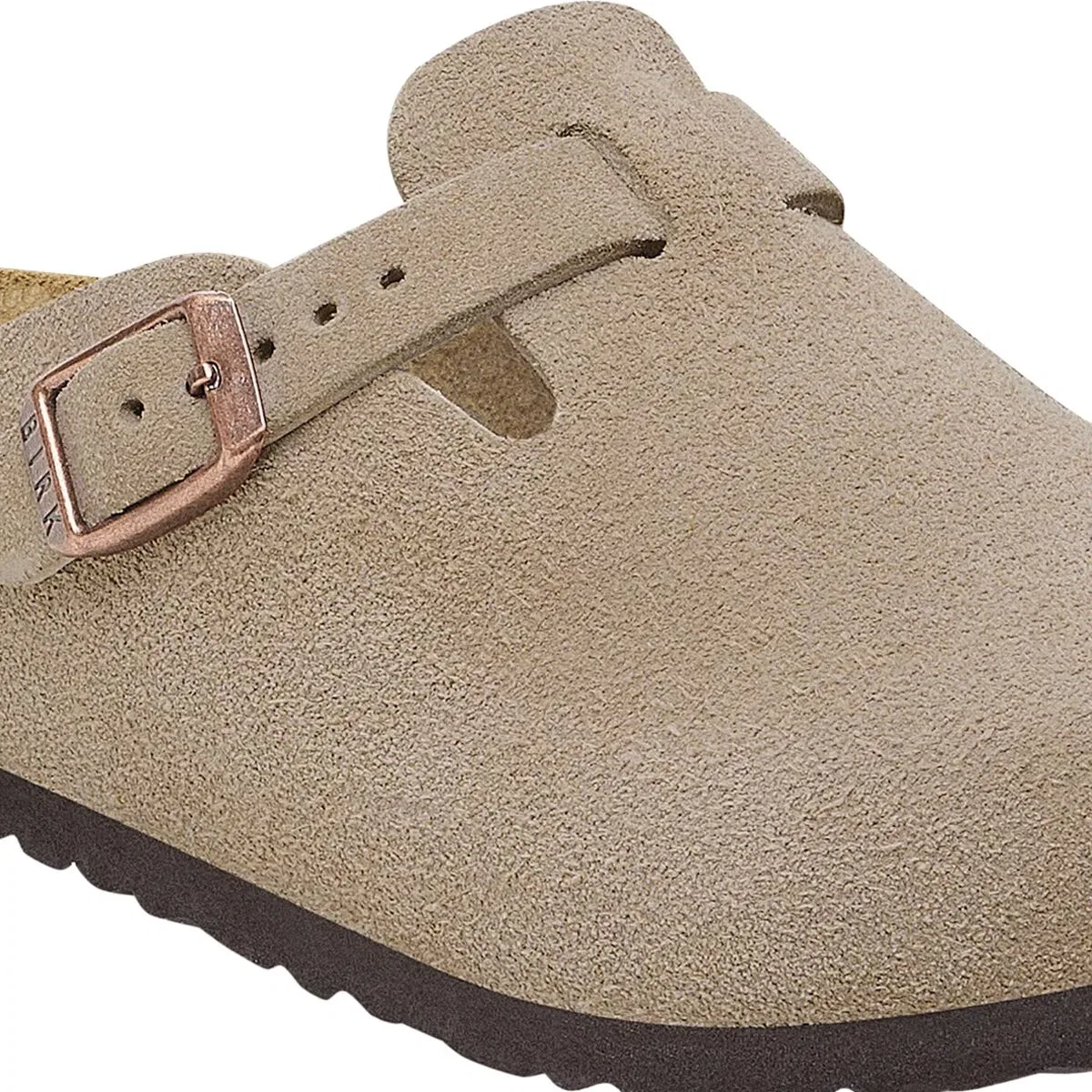 Детские сабо для мальчиков с регулируемым ремешком Boston Birkenstock, Taupe Suede — фото 3