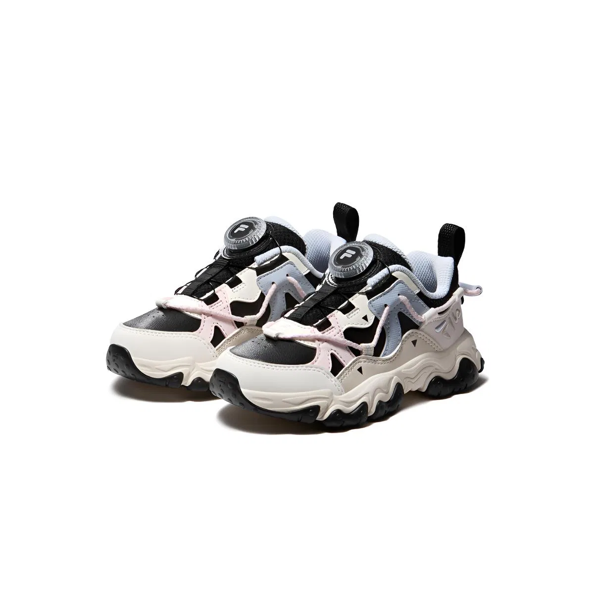 Детские кроссовки для бега с синтетическим верхом FILA KIDS, Black/Milk White — фото 4
