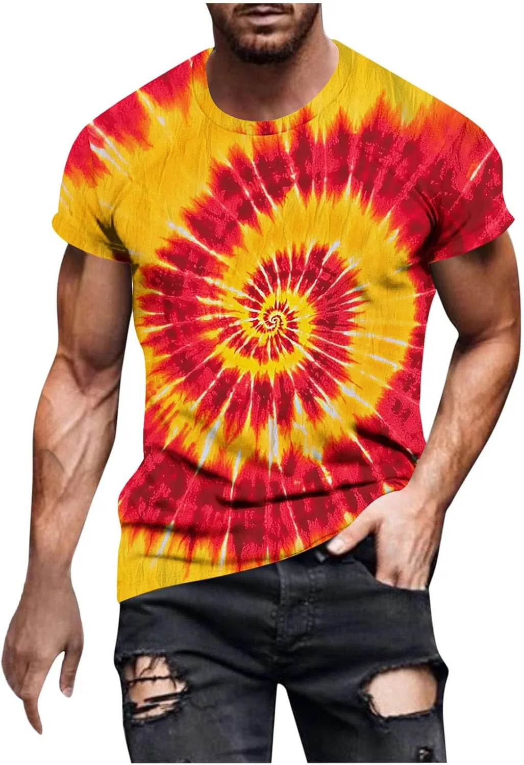 Мужская футболка tie-dye с коротким рукавом Summer Cotton, Yellow