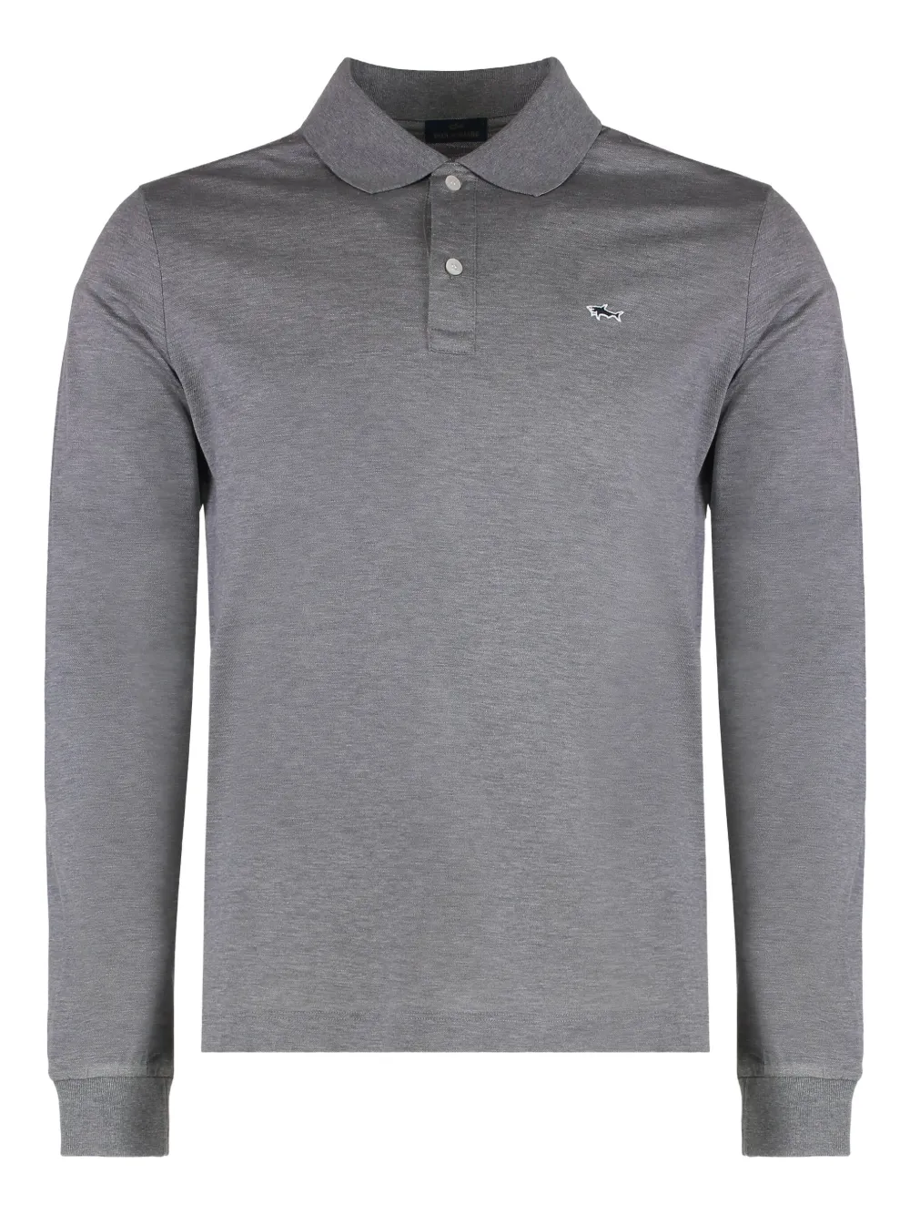 

Поло с длинными рукавами и логотипом Paul & Shark, серый