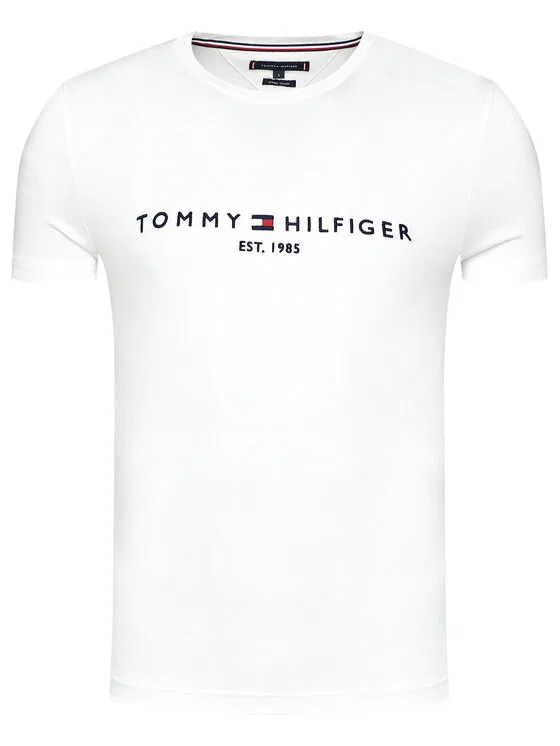 Футболка regular fit Core Logo Tee Tommy Hilfiger, белый