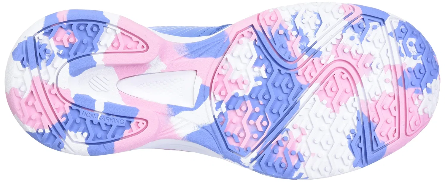 Детские теннисные туфли для девочек с закрытым носком Court Express Omni K-Swiss, Silver Lake Blue White Orchid Pink — фото 4