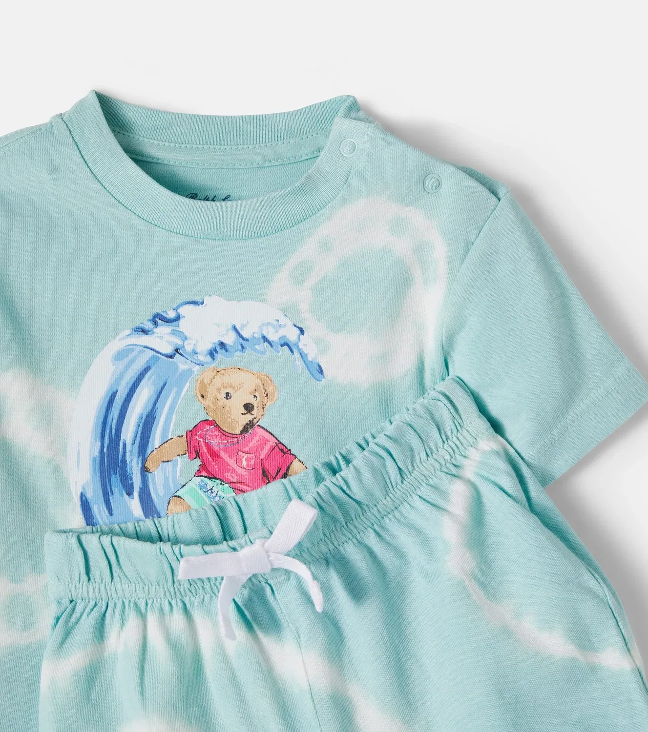Комплект из футболки и шорт с медведем Polo Ralph Lauren Kids, синий — фото 4