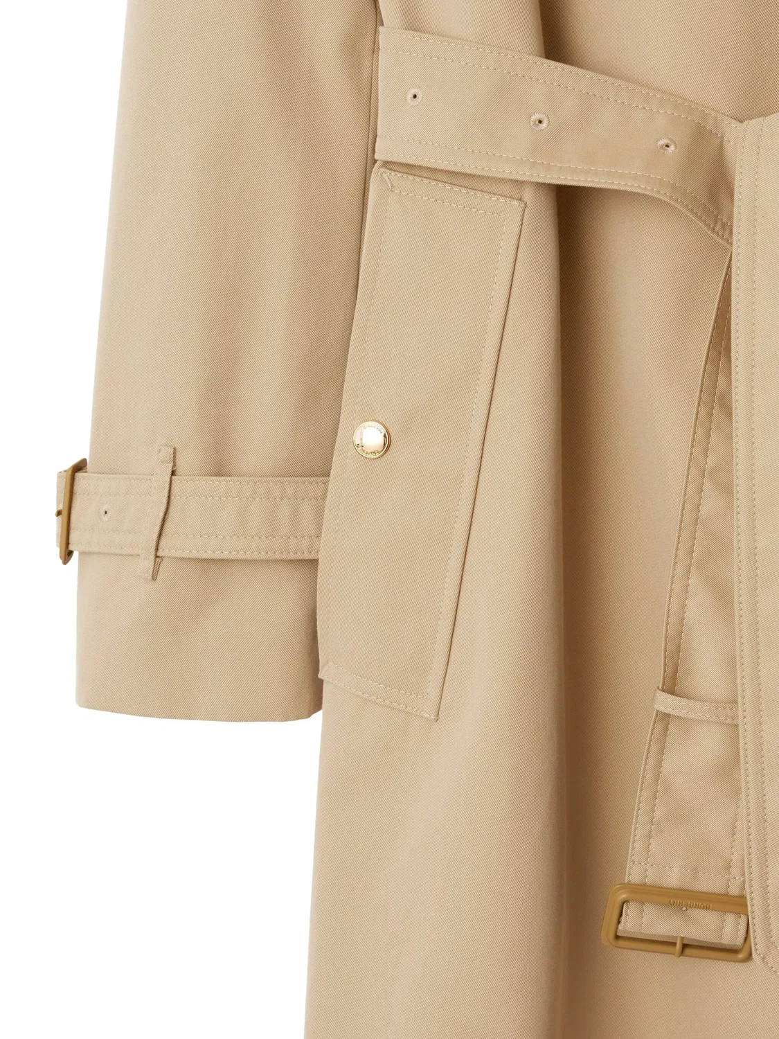 Тренч с клетчатым воротником Burberry, нейтральные — фото 2