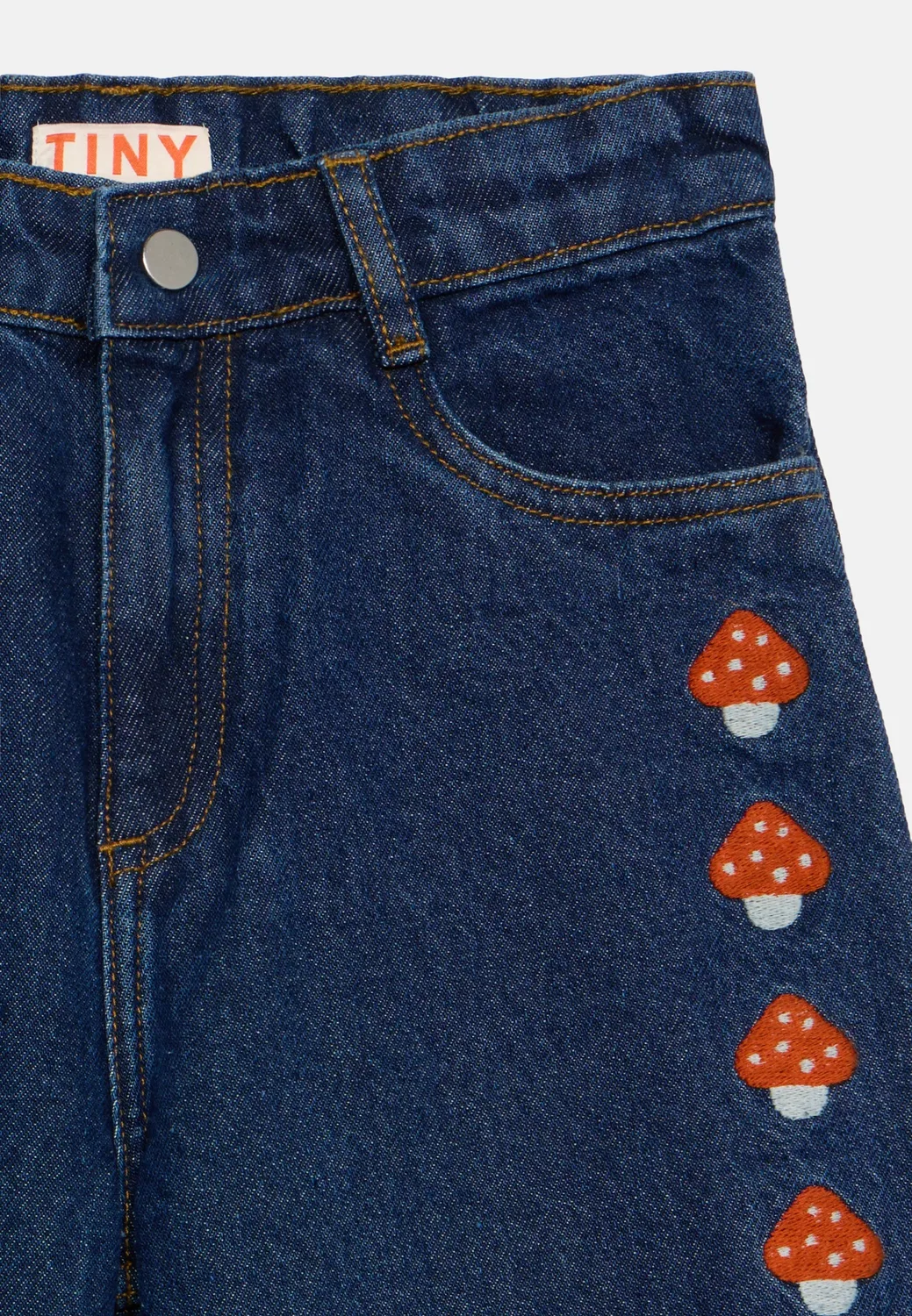 Брюки-«Грибочки» - джинсы прямого кроя Tinycottons, Denim Dark Wash — фото 4