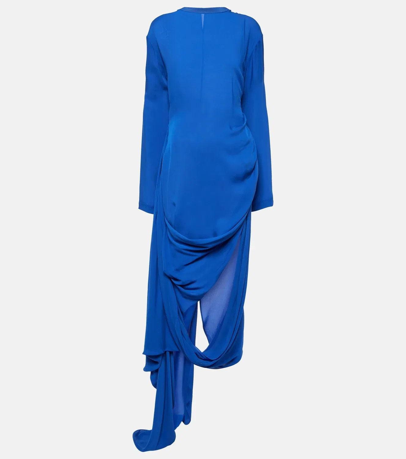 Асимметричное платье миди со сборками Acne Studios, синий