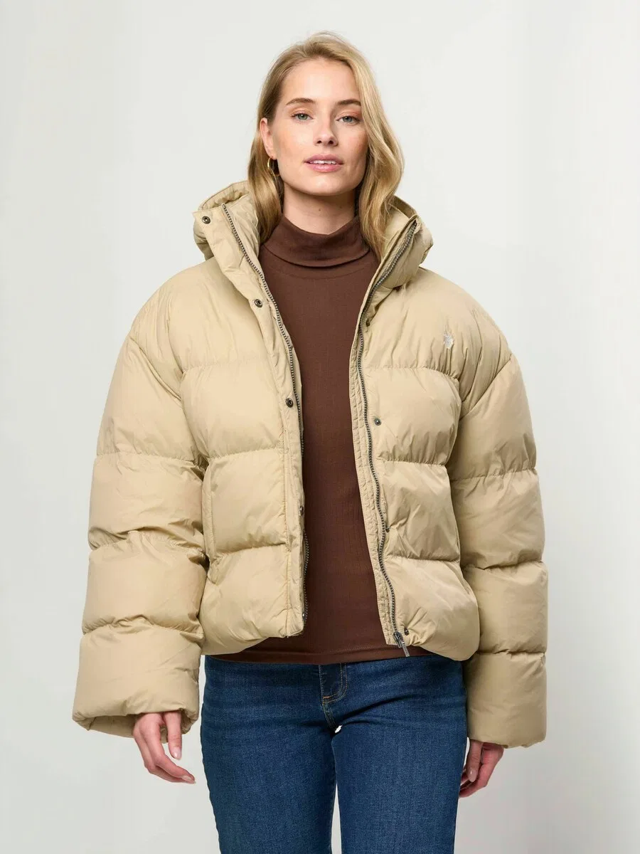 Зимняя куртка U.S. POLO ASSN. 'UWGreta' бежевого цвета — фото 2