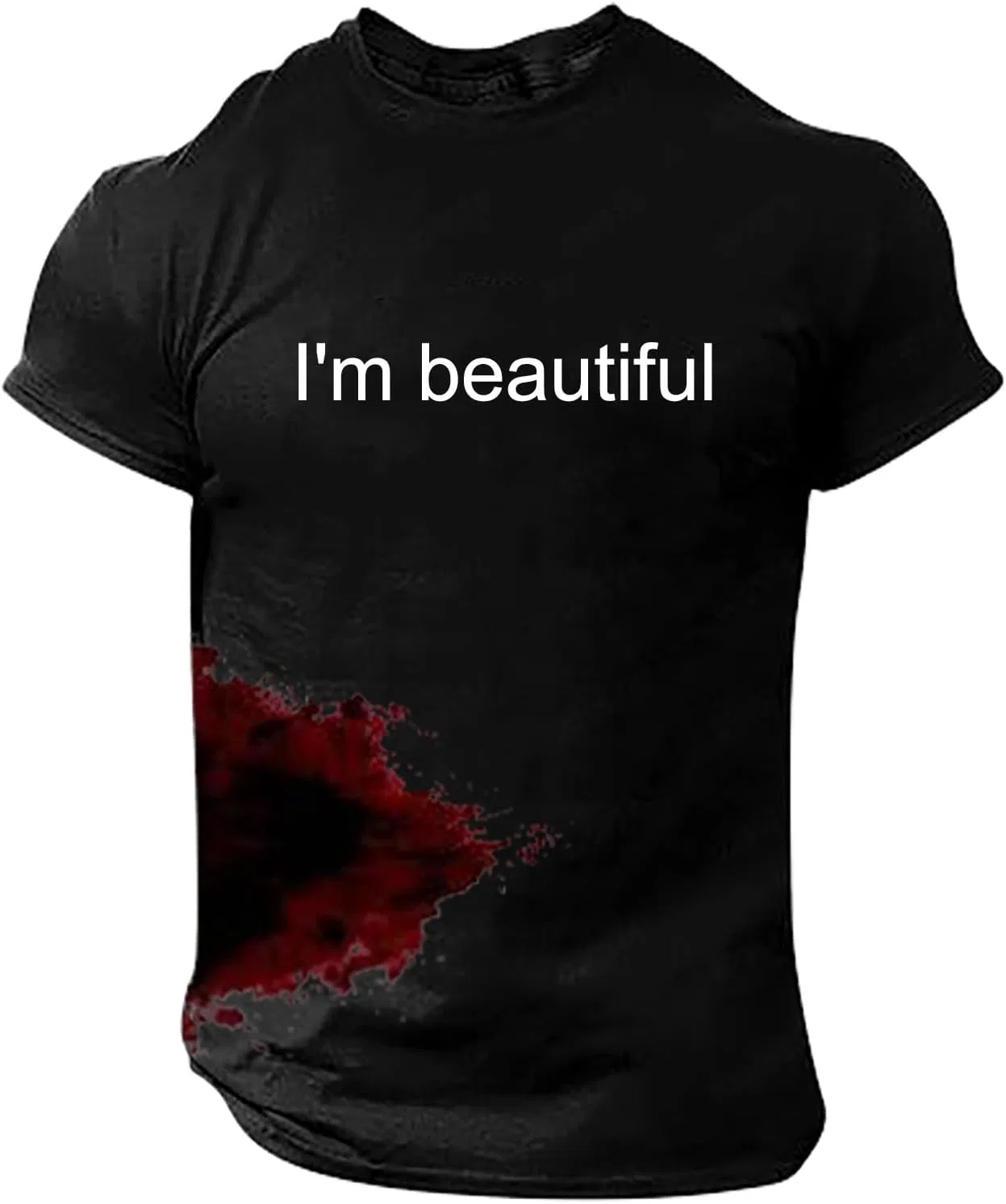 Мужская футболка с кровавым принтом Im Beautiful, Black — фото 2
