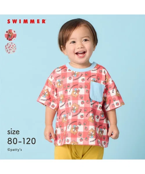 Детская футболка с принтом SWIMMER Коллаборация, Красный — фото 2