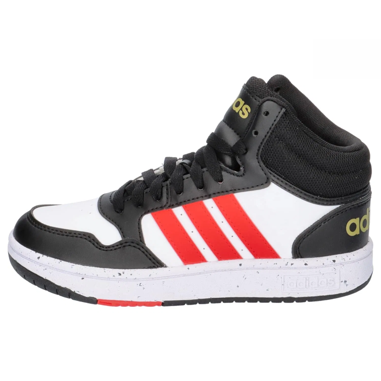 Детские кроссовки для мальчиков и девочек Hoops Mid Adidas, Cloud White Vivid Red Core Black — фото 2