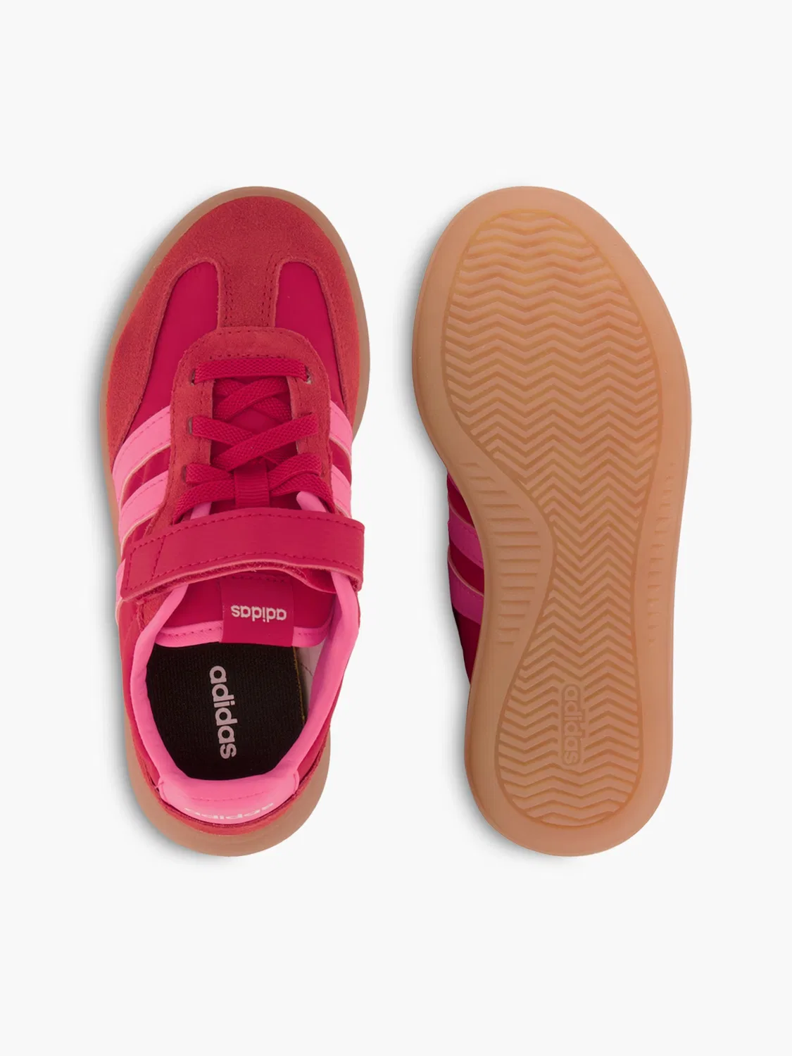 Детские кроссовки для девочек с эластичной шнуровкой Adidas, красный — фото 3