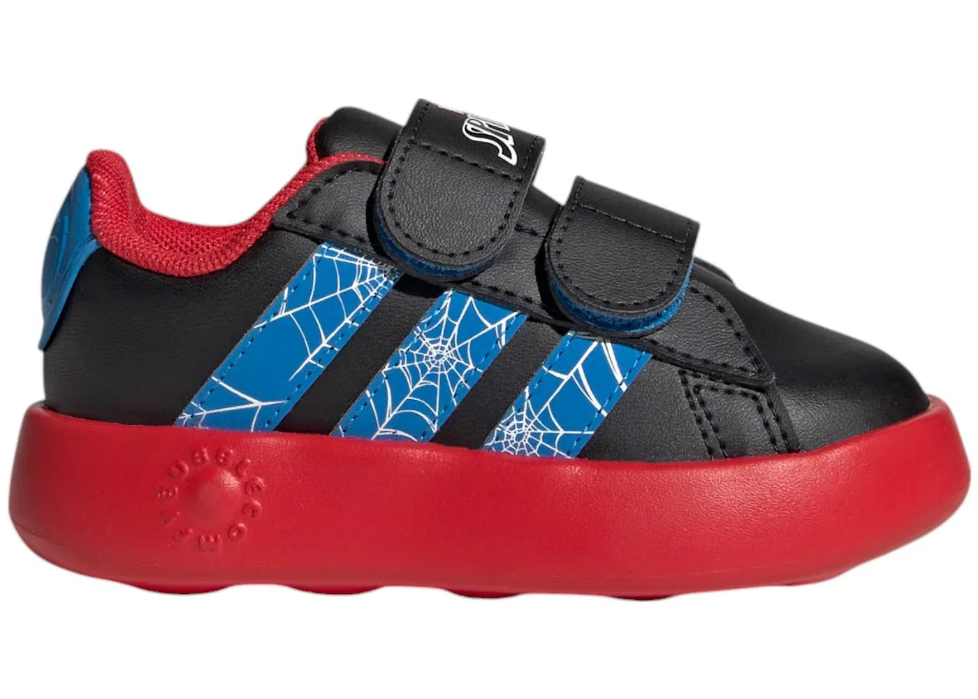 Детские кроссовки с принтом Adidas Grand Court Adidas, Core Black Bright Blue Pure Ruby