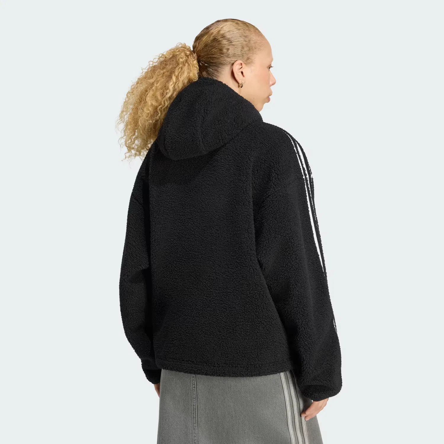 Женская куртка-толстовка из флиса свободного кроя by Jennie Fleece Hoodie Jacket Adidas Originals, черный — фото 2