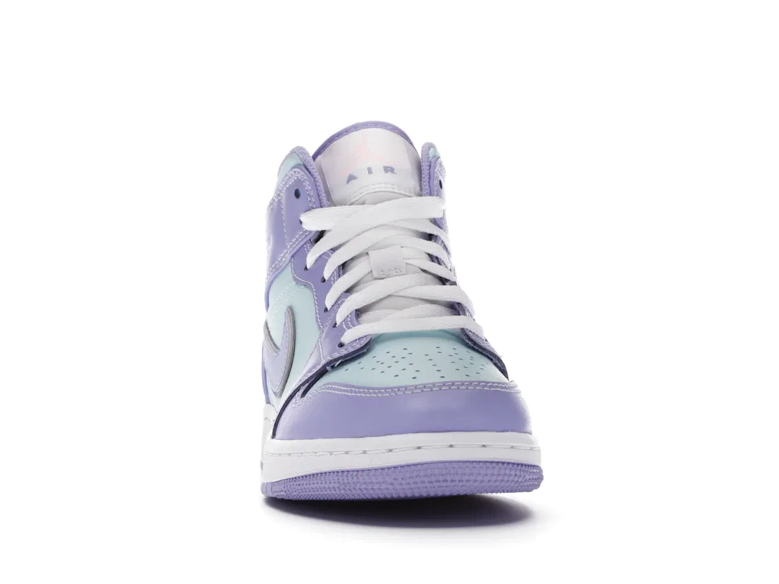 Детские кроссовки Lifestyle с принтом Jordan 1 Mid Purple Aqua Jordan, Purple Pulse Arctic Punch — фото 2