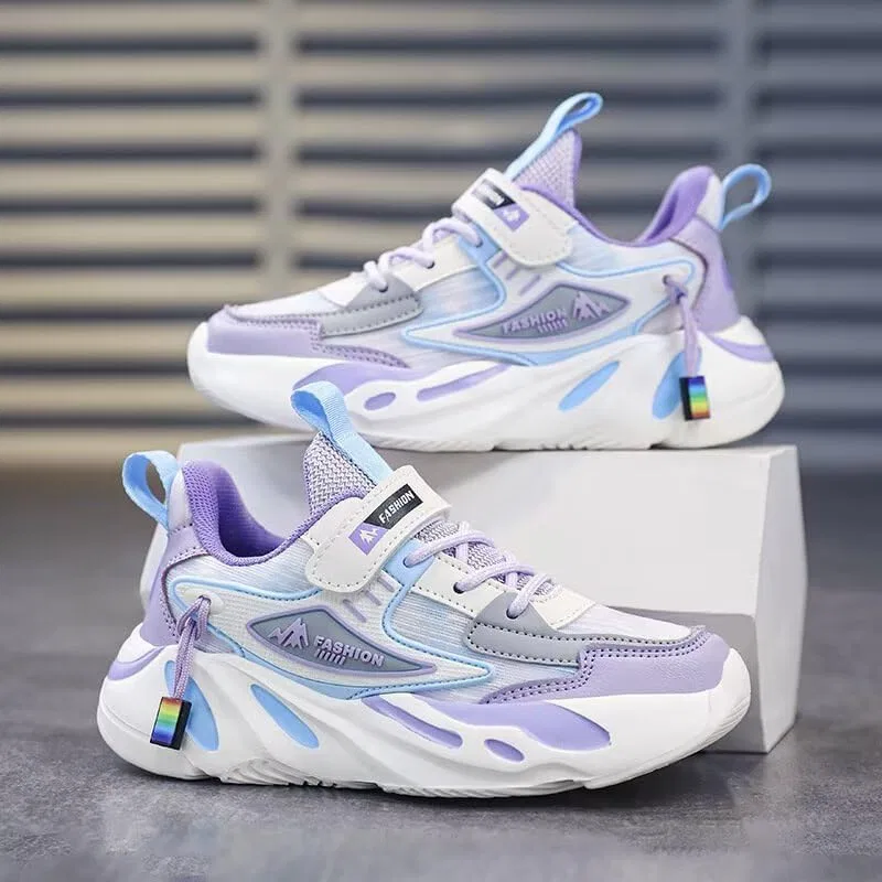 Детские кроссовки для девочек с легким верхом Zonkacen, Mesh Purple — фото 3