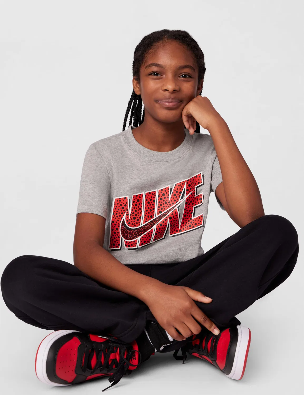 Детские кроссовки для мальчиков с повседневным стилем Court Borough Low Recraft NIKE, University Red Black White — фото 3