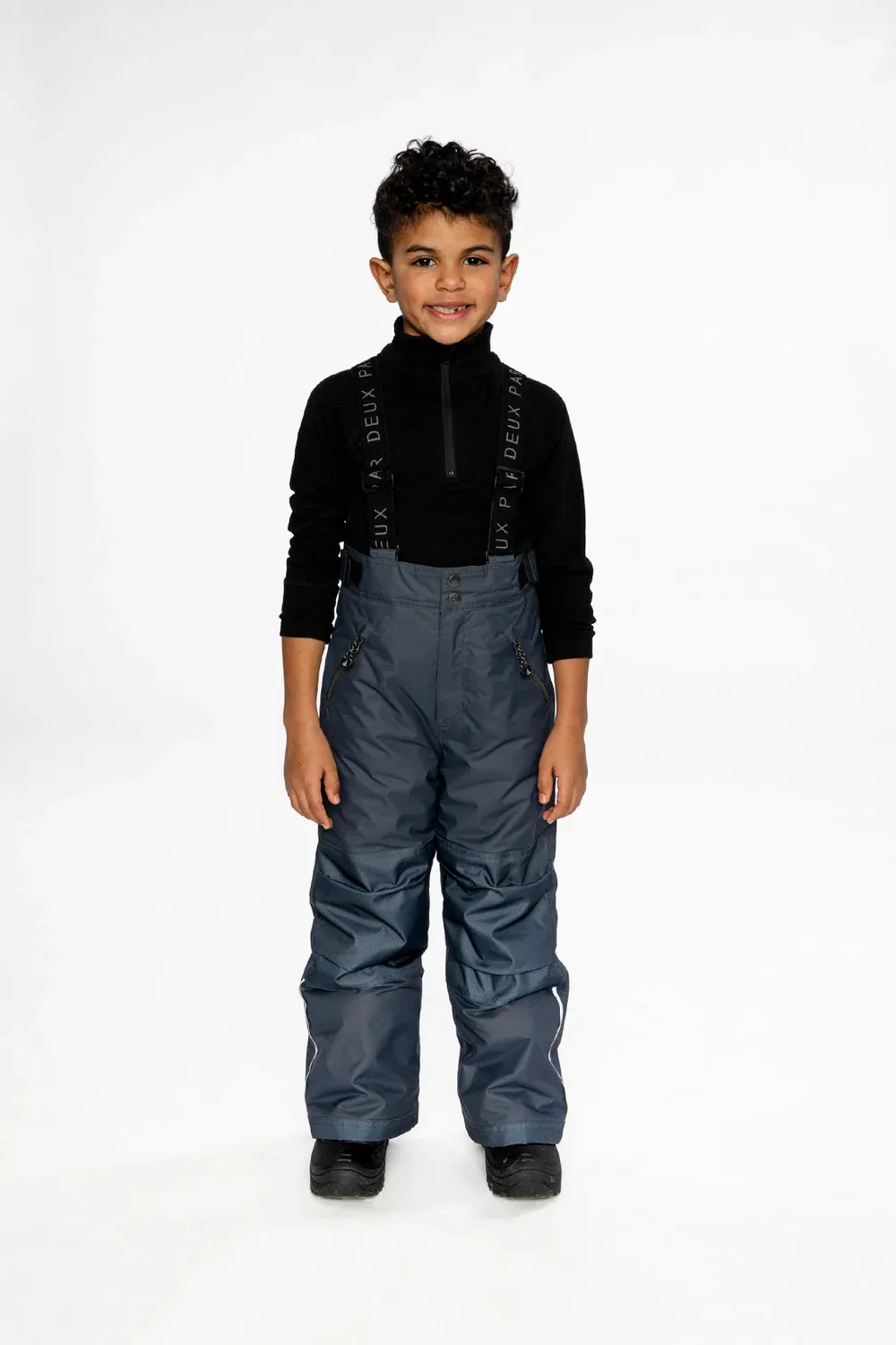 Детские зимние штаны с регулируемыми лямками Play Snow Pants Deux par Deux, Cool Dark Grey — фото 2