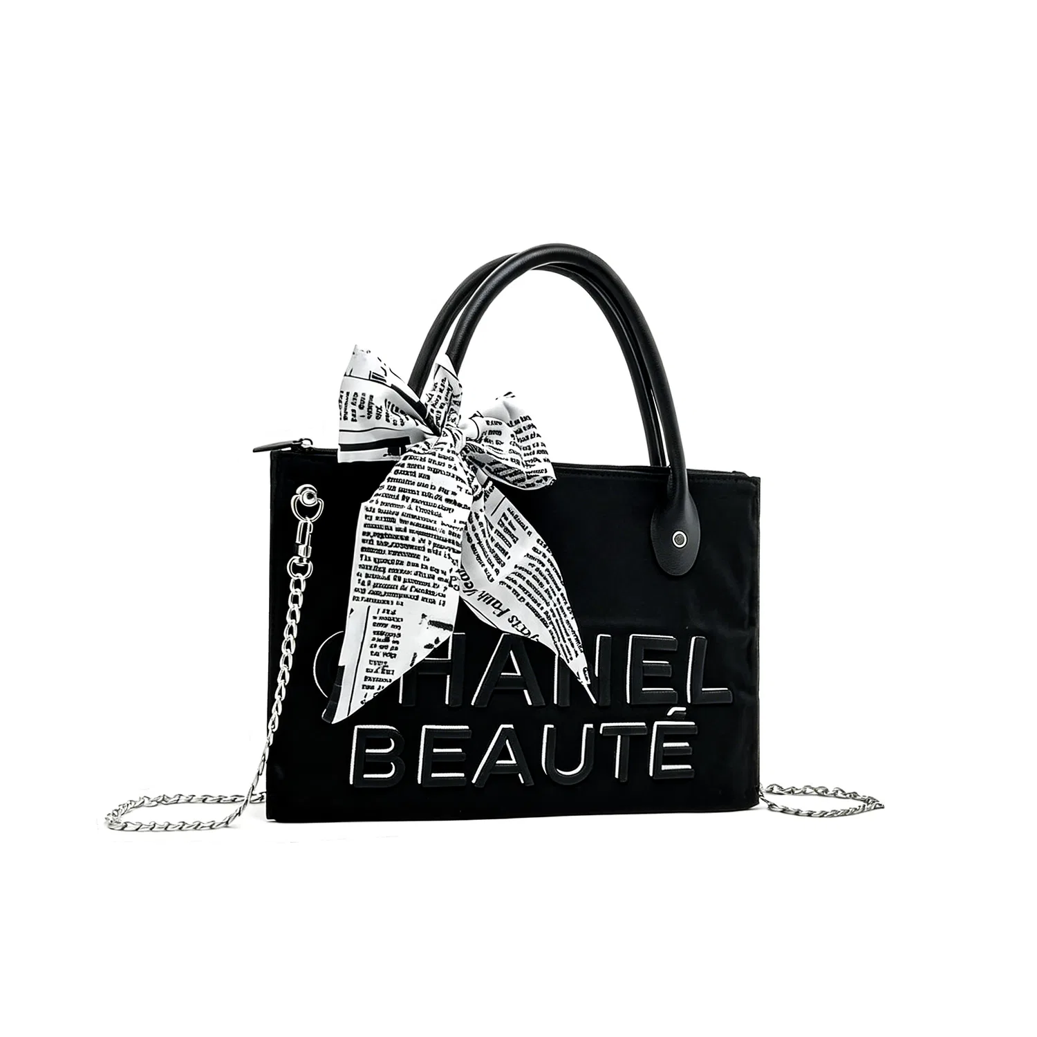 Женская косметичка-органайзер с вышивкой New Dream Paris, CHANEL, Черный — фото 3