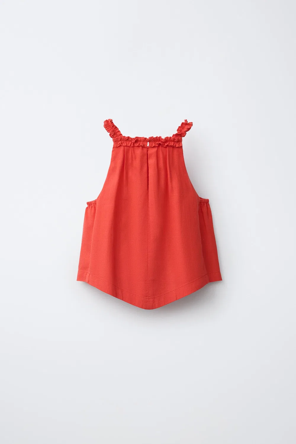 Топ-халтер из льняной смеси ZARA, Red — фото 2