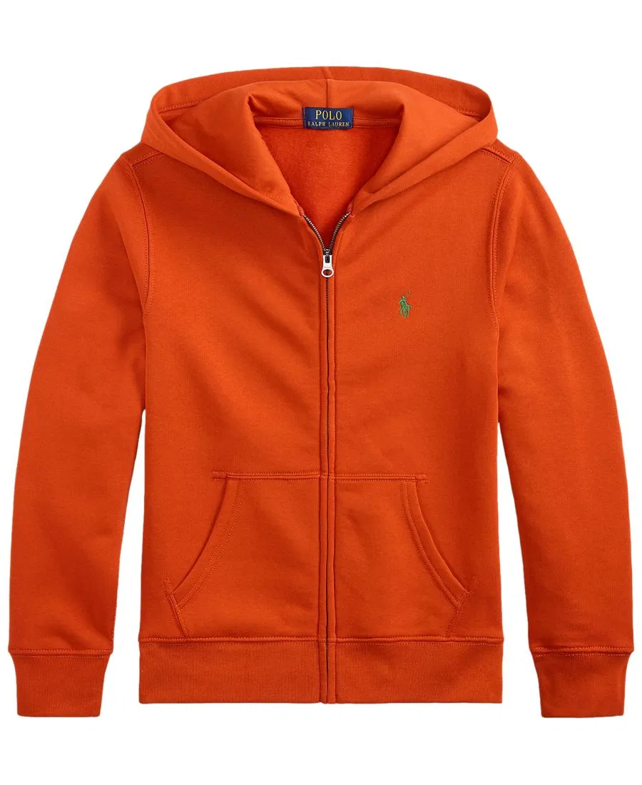 Худи на молнии из флиса с капюшоном Polo Ralph Lauren, Varsity Orange