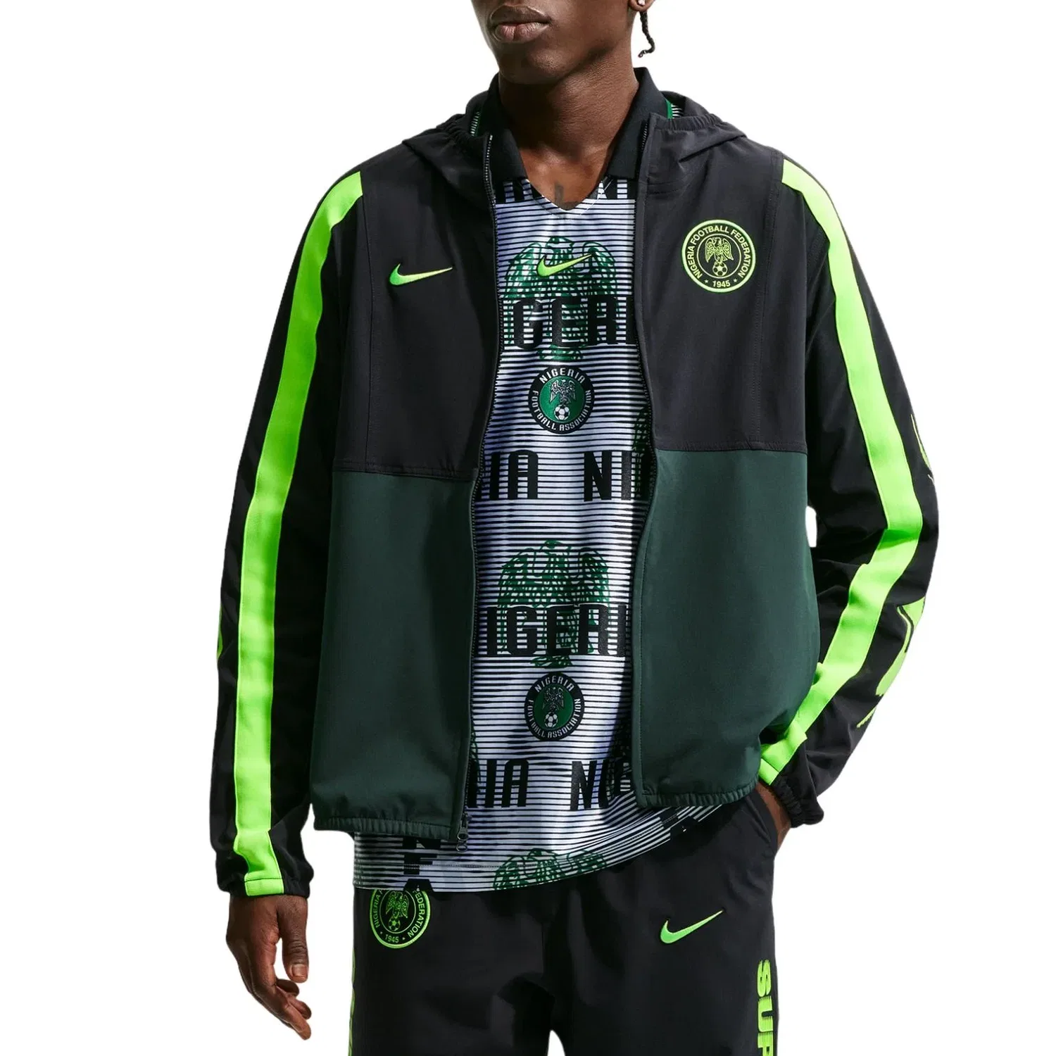 Мужская куртка Nike Nigeria Energy Dri-FIT Woven Jacket, черный — фото 3