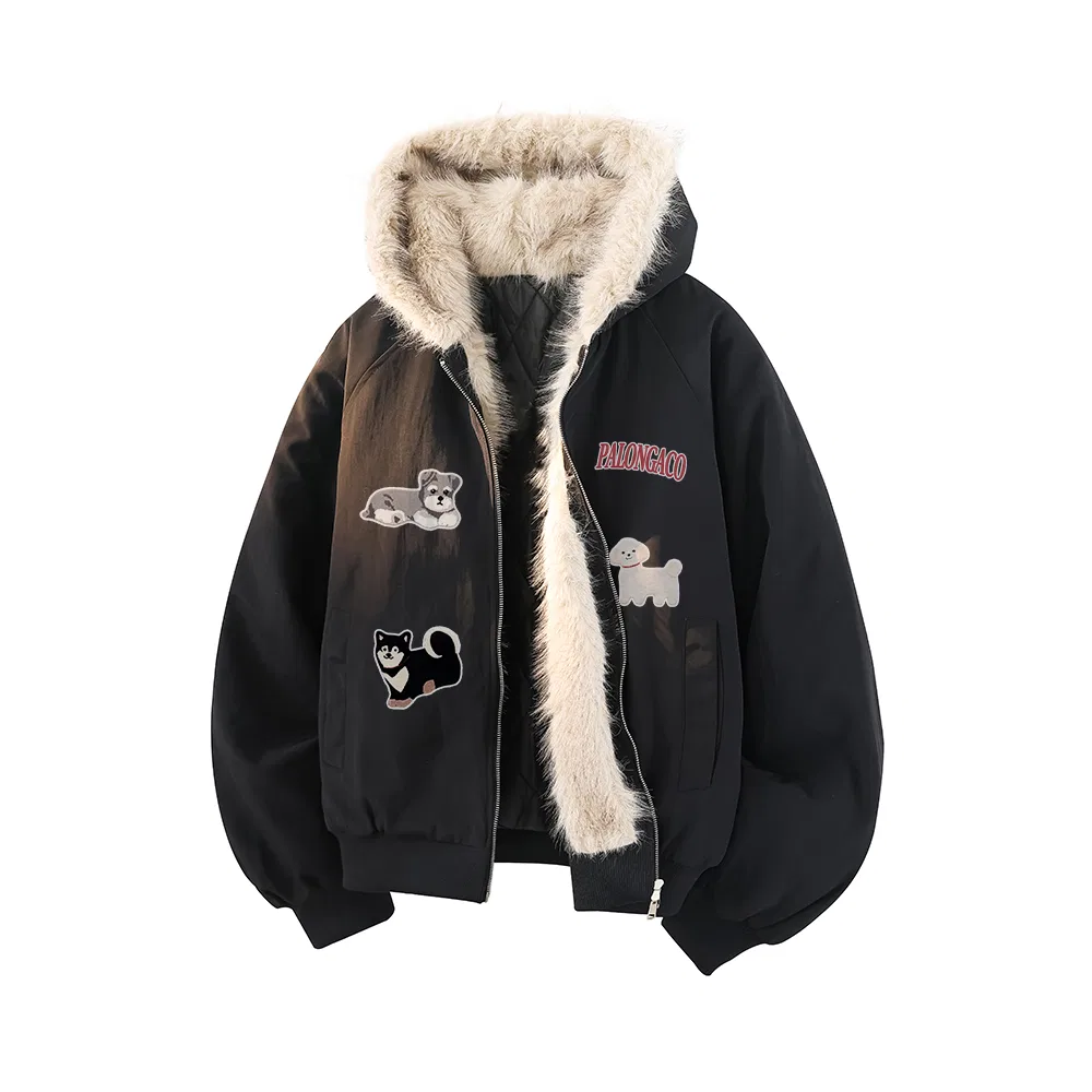 Детский пуховик с принтом Puffer Jacket Unisex PAL ONGACO, Black