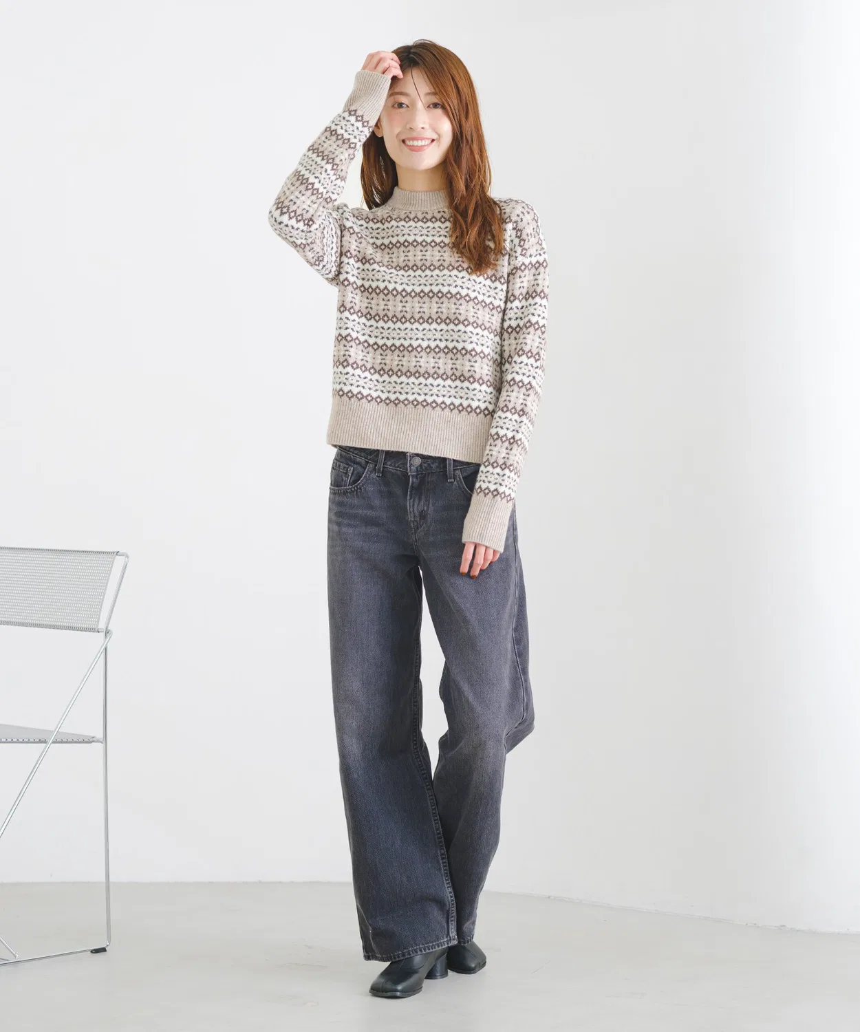 Женский свитер с принтом Fair Isle Levi's, Brown — фото 2