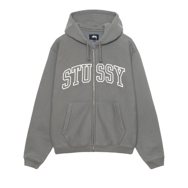 

Худи Stussy Outline Zip Hoodie, серый