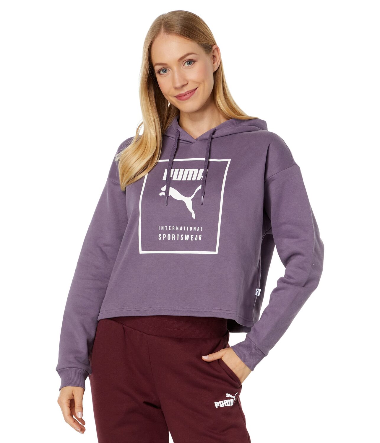 

Женская толстовка Puma INTL Cropped Fleece, фиолетовый