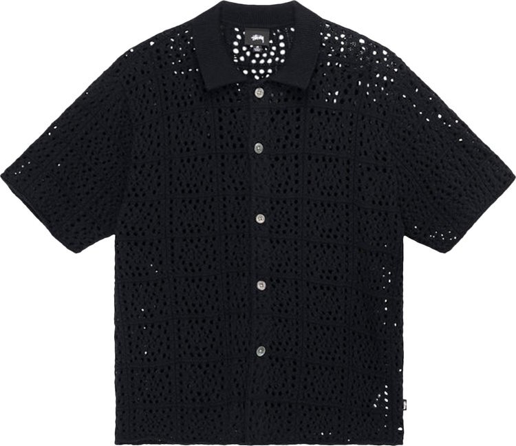 

Рубашка Stussy Crochet Shirt 'Black', черный