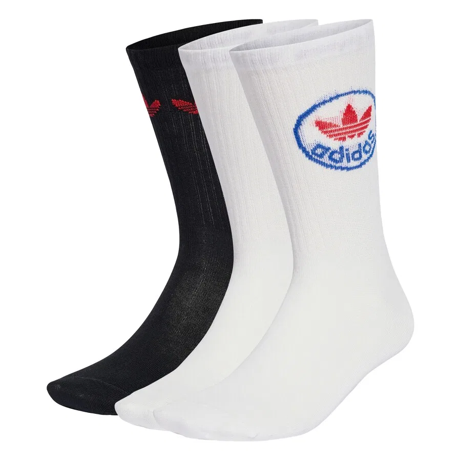 Носки ADIDAS ORIGINALS 'Trefoil' в черно-белом цвете