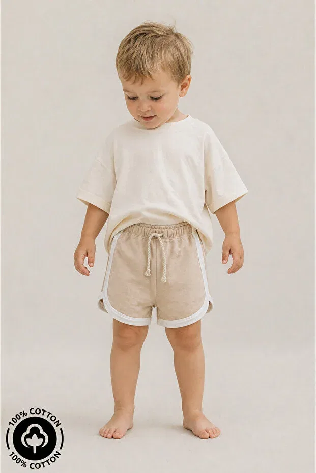 Детские шорты для девочек хлопковые Miniel, Beige