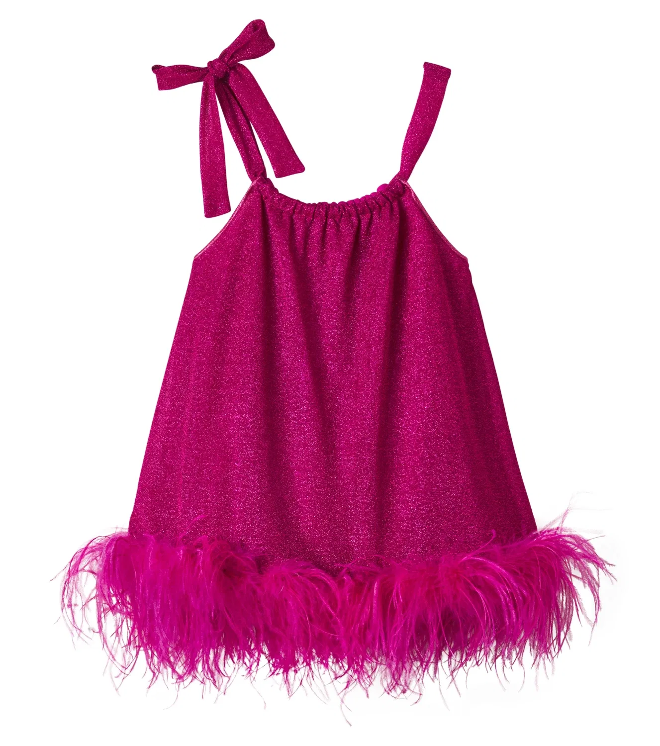 Платье с перьями Lumière Plumage Oseree Kids, розовый