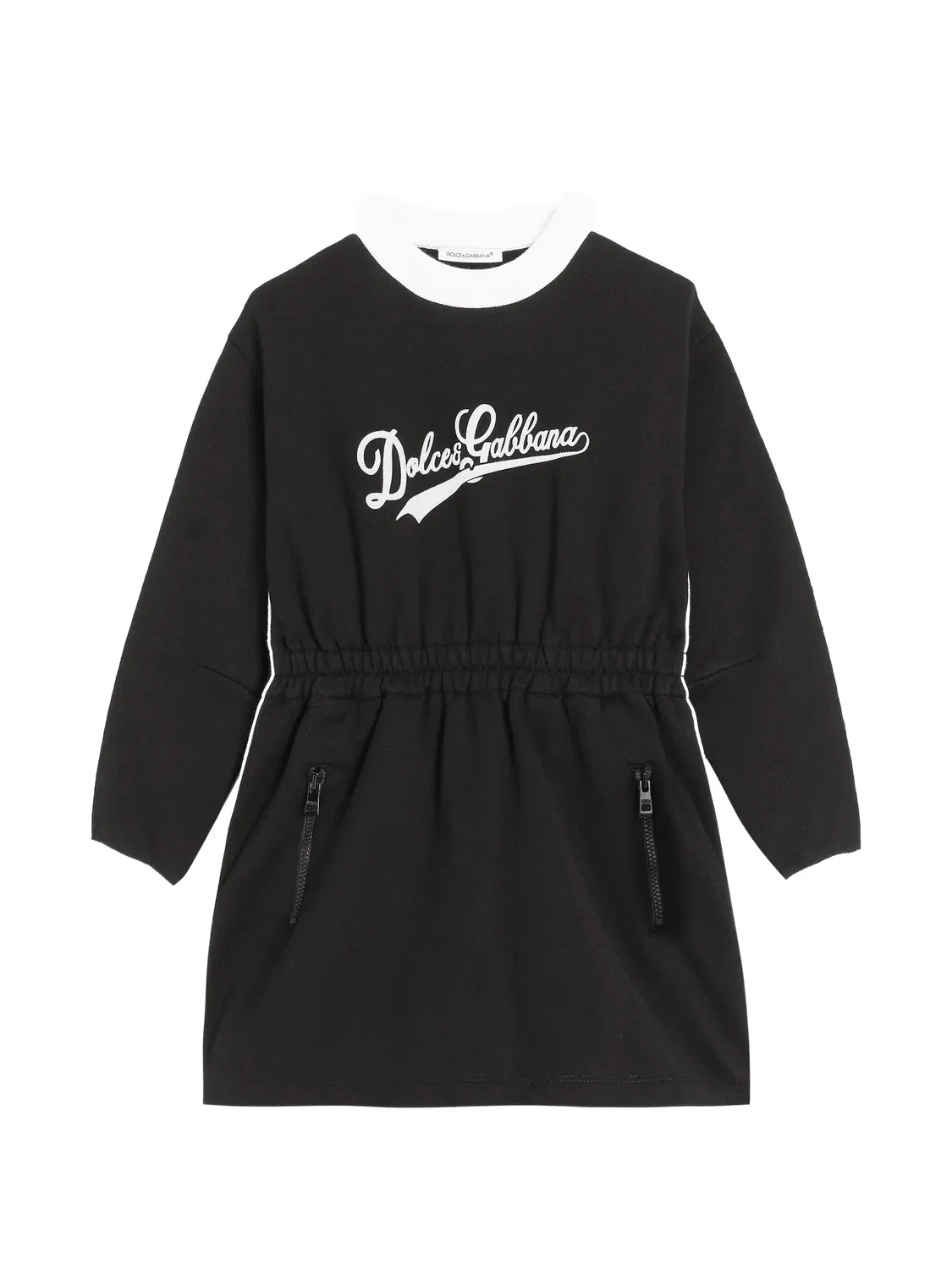 Флисовое платье с принтом Dolce & Gabbana Kids, черный