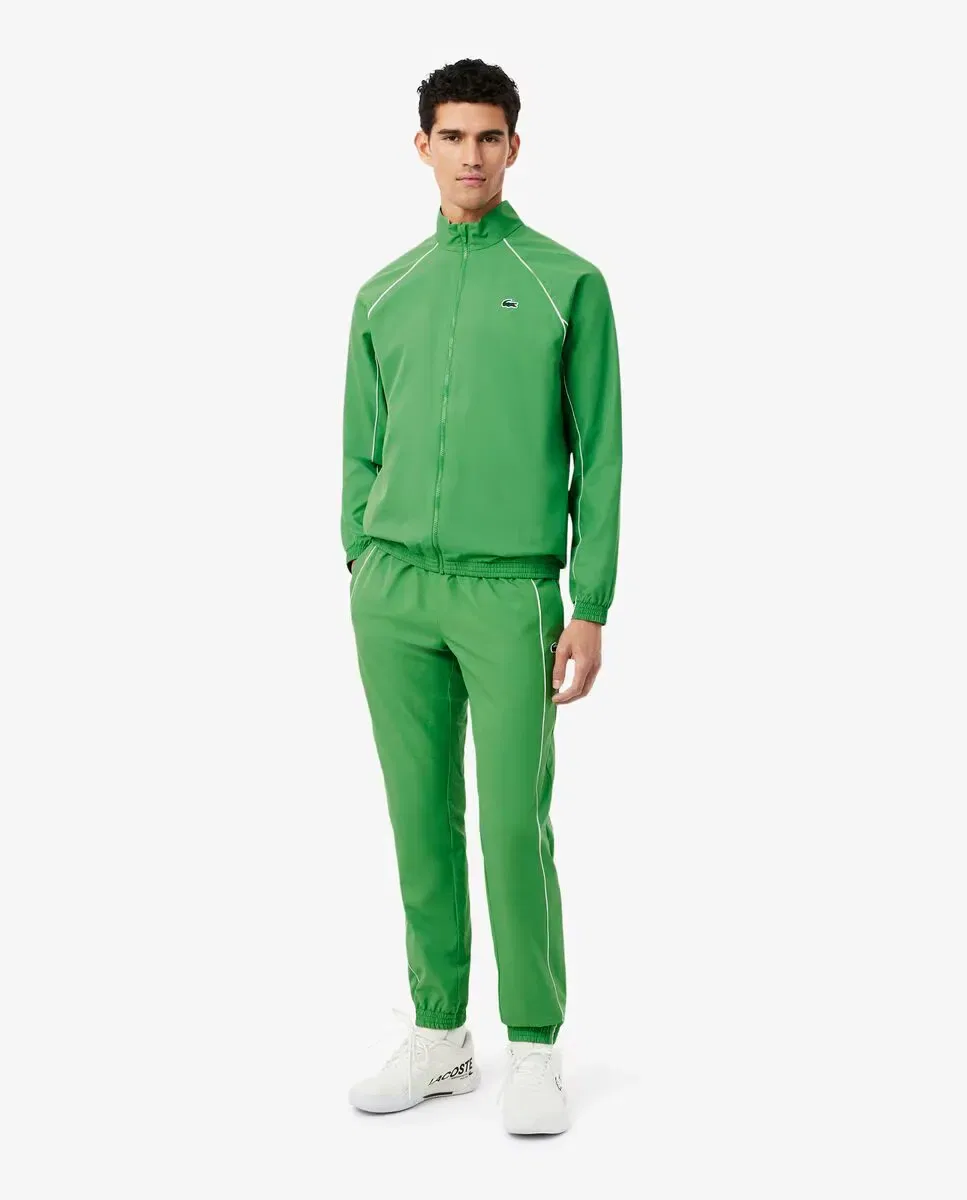 Мужской спортивный комплект из полиэстера с контрастной отделкой Lacoste, Verde