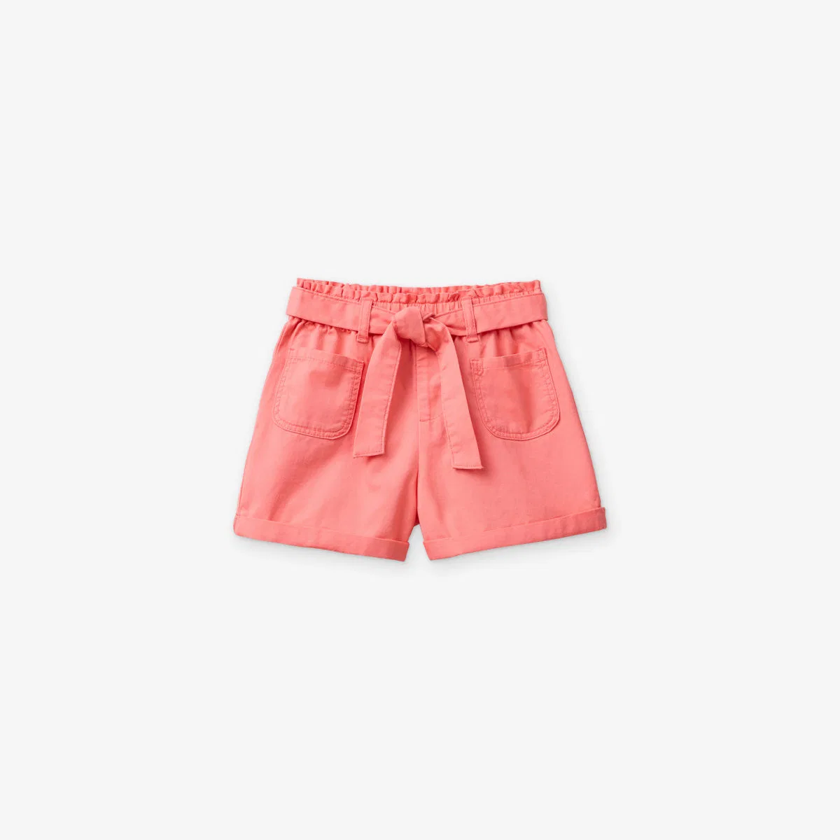 Бермуды из хлопковой саржи с завязками на поясе, размер 1-5 лет Benetton, розовый