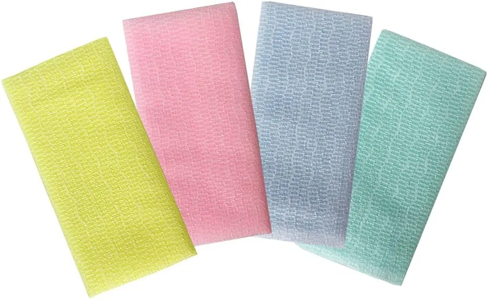 Мочалка для душа NOPIGO, 4 шт, 26x14x4 см, Blue, Pink, Yellow, Mint — фото 2