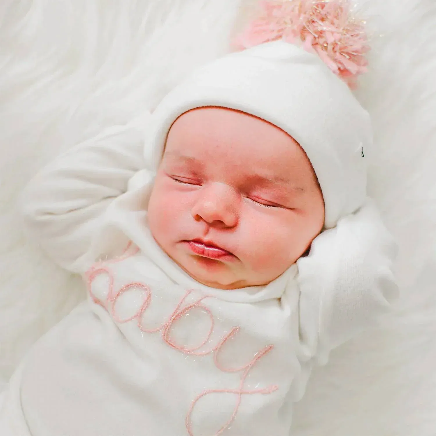 Детский комплект для девочек с вышивкой Baby Sparkle Embroidered Pant Set In Cream oh baby!, Cream — фото 3