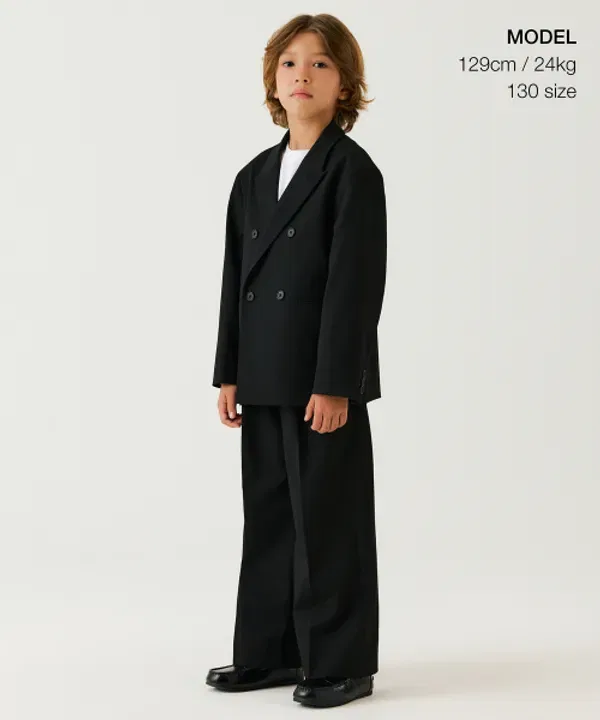 Двубортный блейзер, Musinsa Standard Kids, черный — фото 2