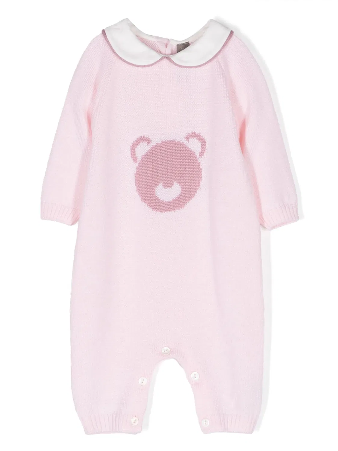 Ромпер из шерсти с медвежонком Little Bear, розовый