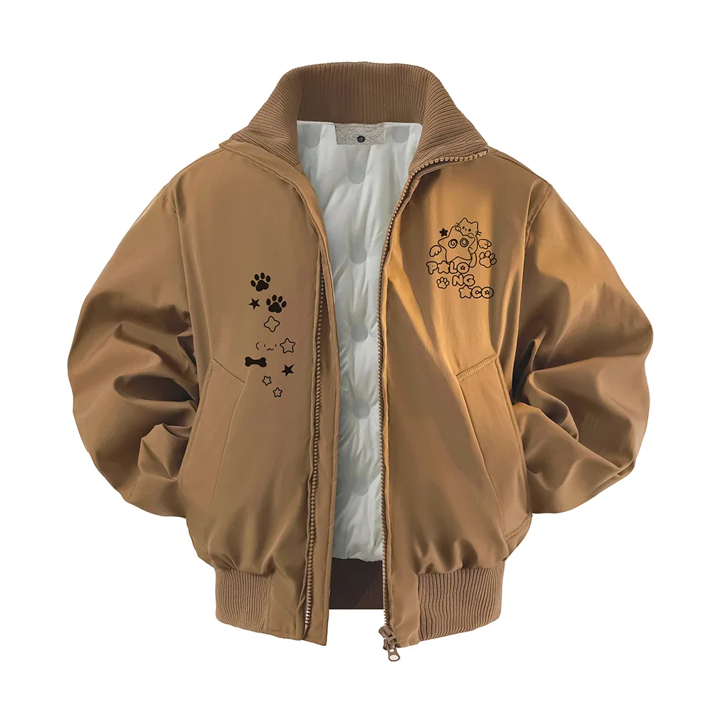Детский пуховик со стоячим воротником, умеренный крой Unisex, PAL ONGACO, Coffee